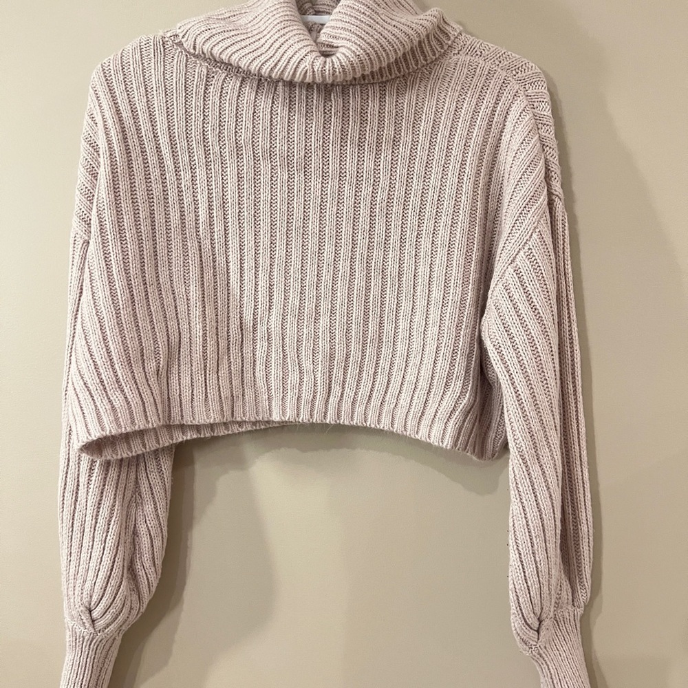 Streetwear Society Ribbed Cowl Neck Sweater - khaki colour